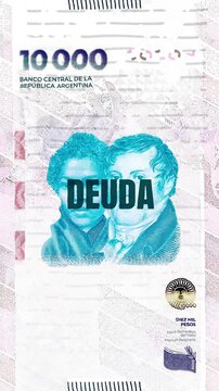 Deuda text &ndash; Peso Argentino currency &ndash; Digital Glitch Effect