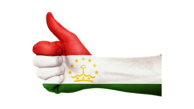 Republic of Tajikistan national flag isolated on white background.