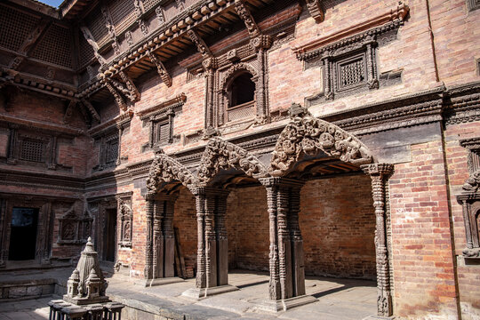 Sundari Chowk Courtyard Wood Carvings Patan Durbar Square