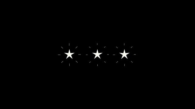 Black Color Five Stars Rating Icon, Customer Satisfaction Concept, Special 3 Star Top Rating Badge, Premium Review Symbol, Quality Feedback Label, Professional Business Rating Design