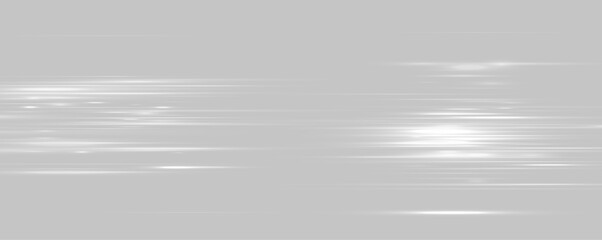 Elegant glowing white beam stretches across transparent space with smooth luminous gradients. Modern laser effect adds futuristic style. High quality PNG. © Freesstock