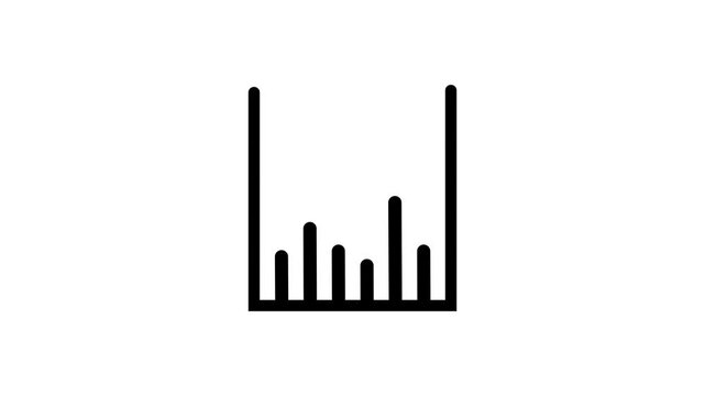 black business graph chart growth up down or signal on white background with alpha channel. Business up and down signal concept.
