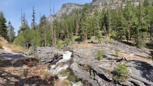 Waterfall up Bear Creek in the Bitterroot National Forest in Western Montana. 