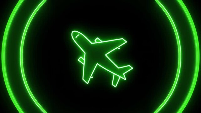 Airplane icons detected on radar screen with glowing green concentric circles indicating proximity and movement