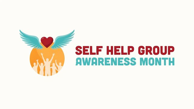 Heart with wings illustration against a circular crowd scene vector graphic support assistance feather orange