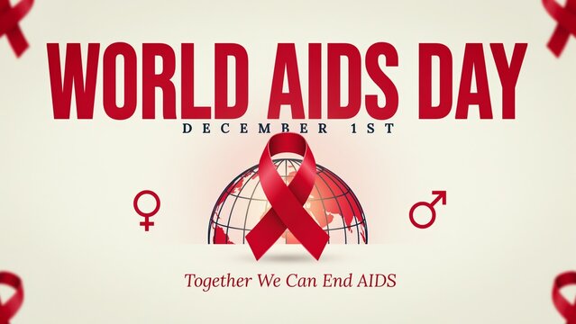 World Aids Day Awareness Ribbon With Globe And Gender Symbols Vector Illustration red earth hiv