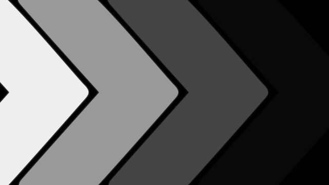 Minimalist abstract motion background, with pulsing geometric, chevron arrows in, grayscale