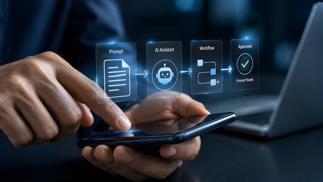 Ai powered workflow prompt to approval process on mobile device