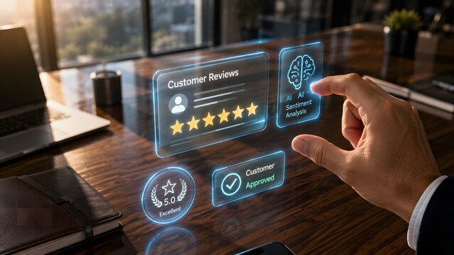 Ai powered customer review analysis with sentiment scoring and approval system