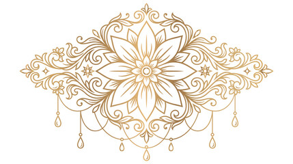 Mandala design floral ornament luxury gold decoration element. © Ojufa