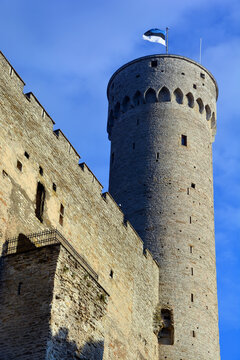 Tower of Toompea Castle (Domberg) or Cathedral Hill, of Tallinn, Estonia. It's part of the UNESCO World Heritage site