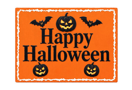 Colorful halloween greeting card with jack o lanterns and bats design perfect for celebration