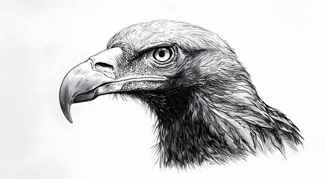 Powerful vulture pencil drawing with lifelike features and realism picture