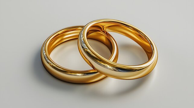 Premium gold rings isolated on clean minimal background photo