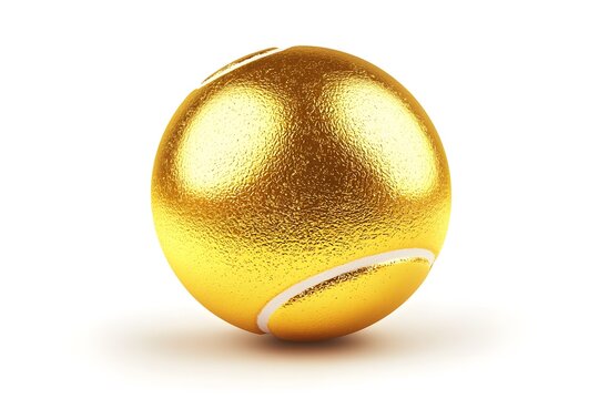 Premium golden tennis ball showcasing glamour and sports elegance image