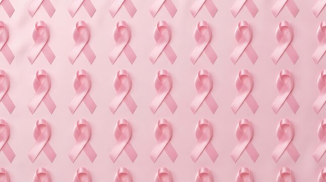 Breast cancer awareness background pink ribbon pattern for support hope