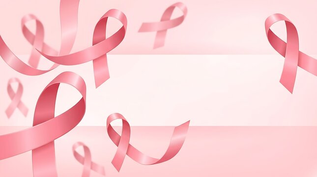 Breast cancer awareness background pink ribbon symbolism for campaigns support