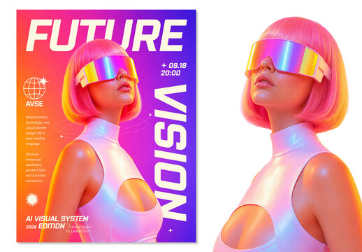 Future Vision Futuristic Poster Template