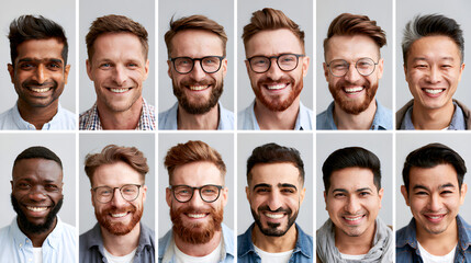 Fototapeta premium Millennial Men Passport Collage 2/5/10