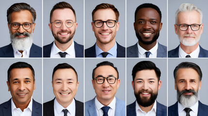 Fototapeta premium Corporate Team Men Passport Collage 2/5/10
