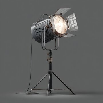 Professional studio lighting setup with softbox and spotlight equipment image