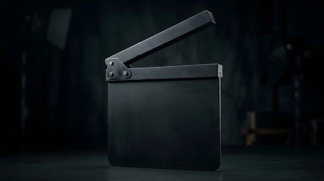 Clapperboard Display in Studio Environment, Cinematic Content, Professional Viewpoint, Movie Concept