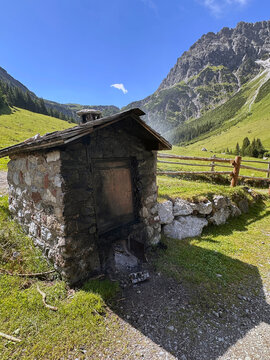 smoker at the Great Walser Valley in Austria