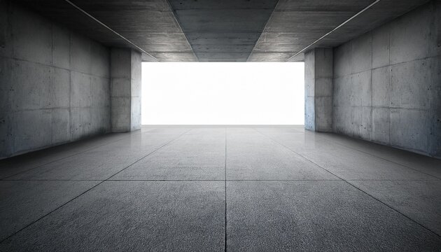 Leerer Raum Aus Grauem Beton