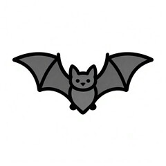 Fototapeta premium A flying bat with spread wings, Halloween icon, no text, no logos