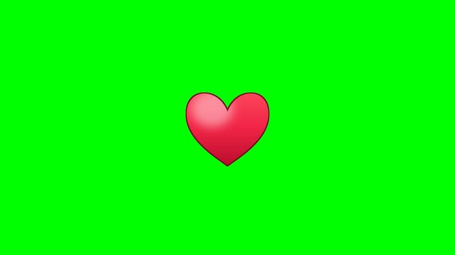 4K Pop-up Heart Animation Green Screen Anima&ccedil;&atilde;o Cora&ccedil;&atilde;o