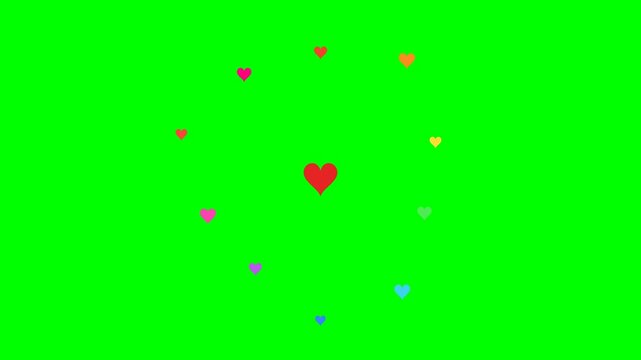 4K Pop-up Heart Animation Green Screen Anima&ccedil;&atilde;o Cora&ccedil;&atilde;o