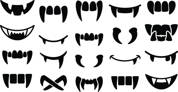 Halloween vampire teeth and mouths for spooky designs and costumes