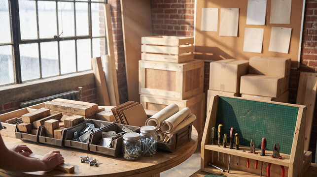Circular Production Workbench Featuring Sorted Reclaimed Material Streams
