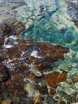 High Tide in El Confital Beach, Las Palmas de Gran Canaria, Canary Islands, Spain