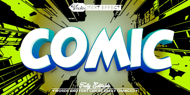  Comic Cartoon Manga Anime Typography Vector Fully Editable Smart Object Text Effect