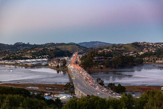 Richardson Bay and Highway 101 Sunset