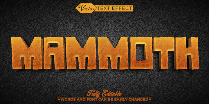  Ancient Mammoth Ice Age Typography Vector Fully Editable Smart Object Text Effect