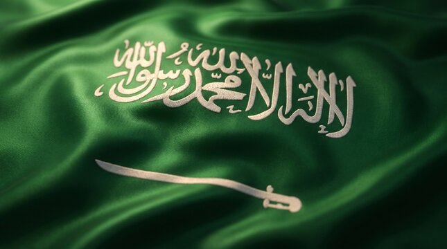 cinematic wavy flag of saudi arabia