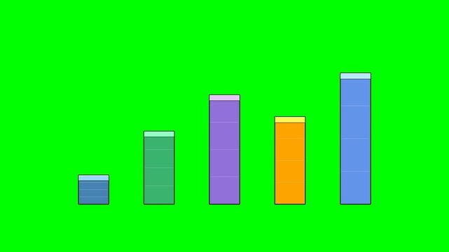 4K Green Screen Graphics and Animation Progressive Growth Concept in Finance Gr&aacute;ficos Anima&ccedil;&atilde;o Conceito de Crescimento Progressivo Finan&ccedil;as Fundo Verde