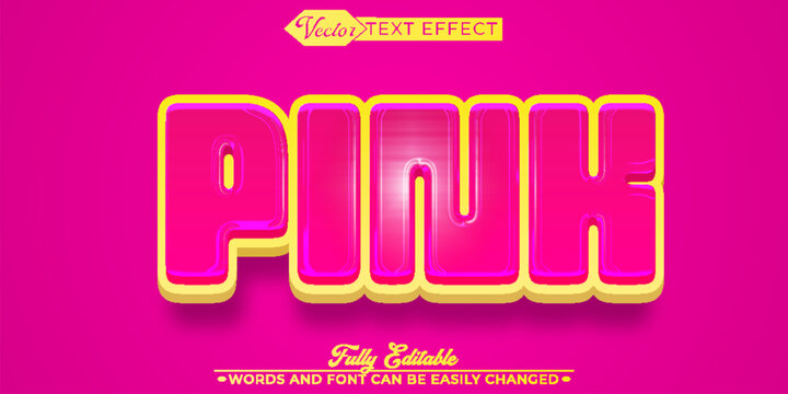  Pink Sweet Romantic Typography Vector Fully Editable Smart Object Text Effect
