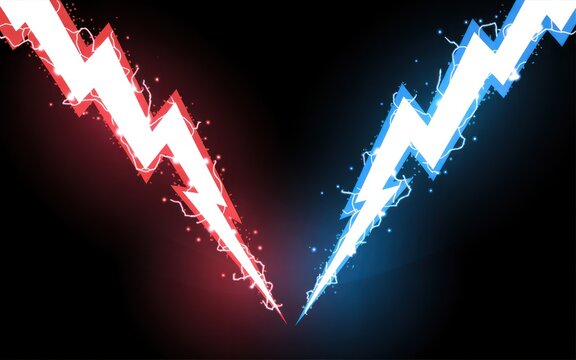 Electric Lightning Bolts Red Blue