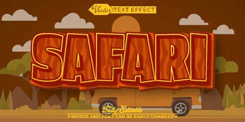 Fototapeta premium Wild Safari Jungle Adventure Typography Vector Fully Editable Smart Object Text Effect