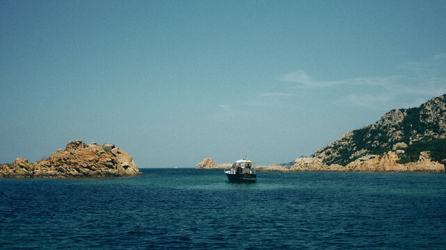 boat in the blue seas of Sardinia