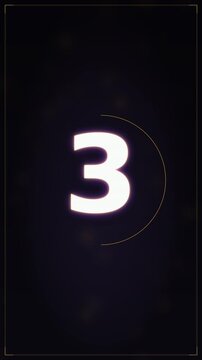 Countdown timer with a retro-futuristic neon style and vintage glitch effect featuring a stopwatch