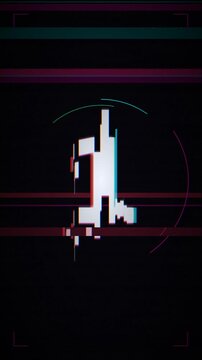 Countdown timer with a retro-futuristic neon style and vintage glitch effect featuring a stopwatch