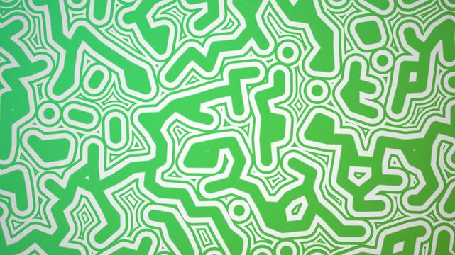 Abstract green cellular doodle pattern growing on a light gradient background. Fun organic shapes perfect for creative and educational projects.

