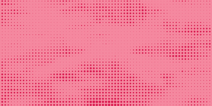 Bright pink and orange dot gradient backdrop, retro pop art halftone pattern, comic book inspired texture,
