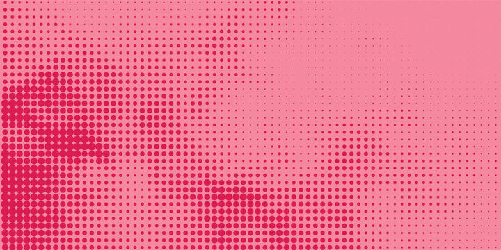 Bright pink and orange dot gradient backdrop, retro pop art halftone pattern, comic book inspired texture,