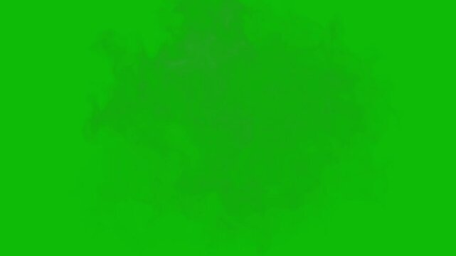 Large soft smoke cloud swirling and floating isolated on green screen background chroma key effect overlay white