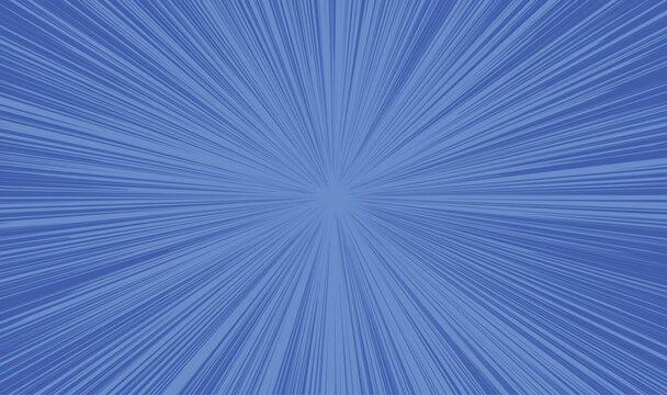 Dynamic cyan manga speed lines background with turquoise pop art pattern and anime explosion zoom action effect vector.